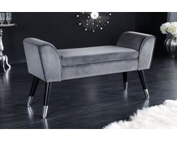 Design Bank SCARLETT 90cm grijs zilver fluweel - 43278