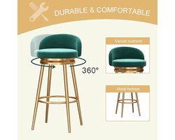 Design Barkrukken Set van 2 - Hoogteverstelbaar - 360° Draaibaar - Zwart - Novihome
