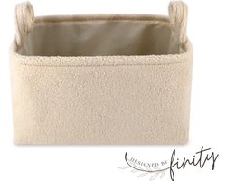 Design by Finity - Opbergmand - Teddy stof - Beige - Trendy - Kinderkamer - Babykamer - Speelgoedmand - Opbergmand kinderkamer - Wasmand kinderkamer