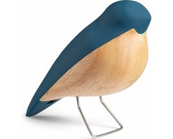 Design Copenhagen - Beeld - Vogel - The Nightingale - Midnight Blue - Blauw - Nachtegaal - Woondecoratie - Woonaccessoire - Deens Design - Duurzaam - 14x6x11cm
