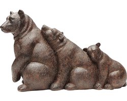 Design deco figuur Relaxed Bear Family, bruin, decoratief object, beer, handgemaakt, 20 x 32 x 13 cm (h x b x d)
