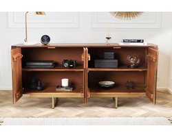 Design Dressoir GATSBY 160cm bruin matgoud Mangoholz Retro - 43333