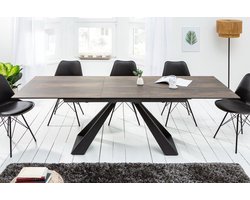 Design Eettafel Uitschuifbaar Keramiek  Eikenlook 180-230 cm