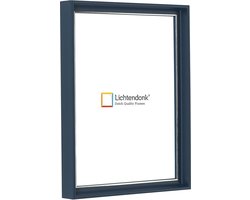 Design Fotolijst - Blauw met Zilverlijn - Fotomaat 13x19 - Ontspiegeld ACRYLITE� - Art.nr. 1075000113193