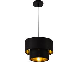 Design hanglamp Lopar 149 cm metaal en stof E27 Ø30 zwart