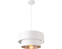 Design hanglamp Lopar 149 cm metaal en stof E27 Ø40 wit