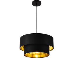 Design hanglamp Lopar 149 cm metaal en stof E27 Ø40 zwart