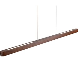 Design Hanglamp - Massief Walnoot - Ovaal - 120 cm - Hanglamp Hout - Dimbaar LED - Hanglampen Eetkamer - Warm Wit (3000K)