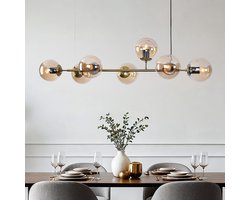 Design hanglamp Sette met amber glazen bollen