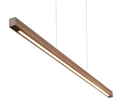 Design Hanglamp - Walnoot - Rechthoek - 120 cm - Dimbaar LED - Hanglampen Eetkamer - Warm Wit (3000K)