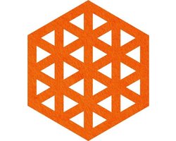 Design Hexagon vilt onderzetters - Oranje - 6 stuks - ø 10 cm - Tafeldecoratie - Abstract - Glas onderzetter - Cadeau - Woondecoratie - Tafelbescherming - Onderzetters voor glazen - Keukenbenodigdheden - Woonaccessoires - Tafelaccessoires