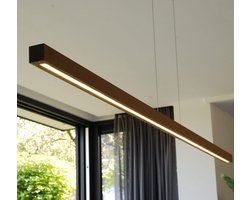 Design houten hanglamp met LED verlichting - ByLum 180 Wenge - Hanglamp hout zwart l Minimalistisch - 100% massief hout - Dimbaar - Design hanglamp - Hoogte instelbaar I BYLUM180W
