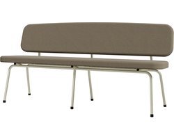 Design In Box - Eetkamerbank - Eettafelbank - Eetbank - Metaal/Gestoffeerd - Wit/Groen - 55x162x80 cm