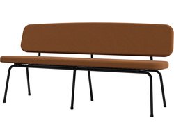 Design In Box - Eetkamerbank - Eettafelbank - Eetbank - Metaal/Gestoffeerd - Zwart/geel - 55x162x80 cm