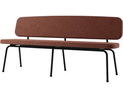 Design In Box - Eetkamerbank - Eettafelbank - Eetbank - Metaal/Gestoffeerd - Zwart/Rood - 55x162x80 cm