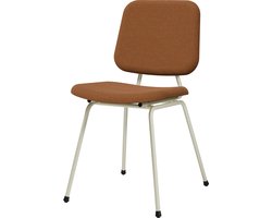 Design In Box - Eetkamerstoel - Eetstoel - Wit/Geel - Metalen Poten