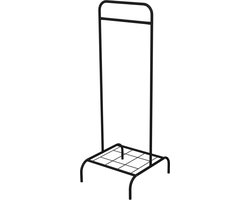 Design Kledingrek - Dressboy - Metaal - 132x47x46 CM - Zwart - Opbergruimte Voor Schoenen - Garderoberek- Opbergrek