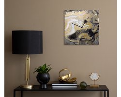 Design klok acrylglas wandklok “Lux Auriga” met bladgoud – modern design klok