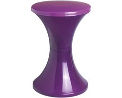 Design Kruk - Opbergkruk Zitje - Extra Zitplaats - Stapelbaar Lichtgewicht - 30x30x45cm - Paars