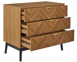 design ladekast 90cm bruin - 3-laden - Felix