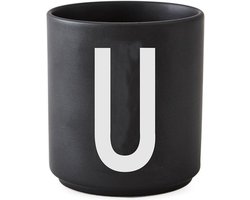 Design Letters Mok zwart met letter U