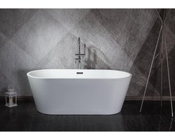 Design ligbad Teika 170 (Glans wit) - Wit - 170 x 75 x 60 cm - Vrijstaand - Acryl - Ovaal- 151232