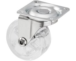 Design meubelwiel SHIFT wiel-Ø 50 mm transparant, draagvermogen 35 Kg, hoogte 64 mm Zwenkwiel van SOTECH