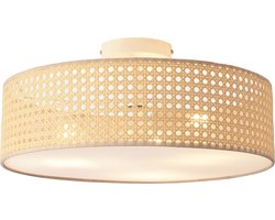 Design plafondlamp Ascot 3xE27 wit en rotan look lux.pro
