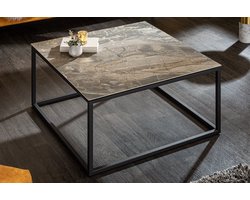 Design salontafel SYMBIOSE 75cm marmer taupe keramiek gemaakt in Italie - 6540670