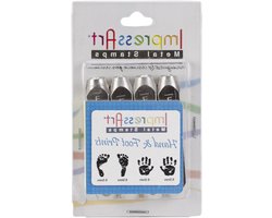 Design Stempel Set - Hand en Voet Prints - Sieraden Maken - Mixed Media Projecten - 4 stuks 9.5mm - Metaal