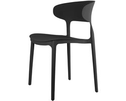 Design Stoel - Eetkamerstoel Modern - Stijlvol Zitten - Geschikt Buiten - 75 cm Hoog - Zwart