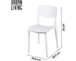 Design stoel KELLY in wit PP – 39,5 x H 78 cm