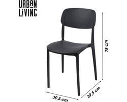 Design stoel KELLY in zwart PP – 39,5 x H 78 cm