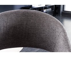 Design stoel NORDIC STAR grijze structuurstof houten poten eikenlook - 43421