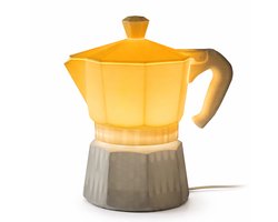 Design Tafellamp Moka / Percolator – Retro Italiaanse Koffiepot Lamp – Warme LED Verlichting – Nachtlamp & Woondecoratie