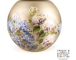 Design vaas Bolvase - Fidrio HORTENSIA - HANDPAINTED - glas, mondgeblazen bloemenvaas - diameter 40 cm
