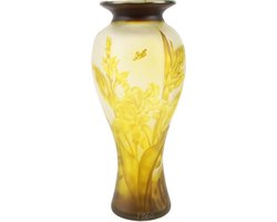Design Vaas - Cameo gekleurd glas - 3D effect - Dragonfly - Emile Galle - art nouveau - 44,7 cm hoog