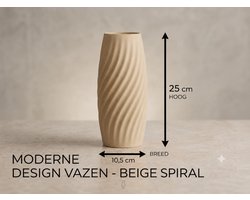 Design Vaas - Japandi Vaas - Organische Spiraal Vaas - Scandinavische Woondecoratie - Woonaccessoire - 25 cm - Woestijnbruin