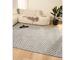 Design vloerkleed - Fancy Waves ivoor/blauw 80x150 cm