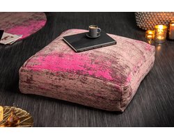 Design vloerkussen XL 70 cm rood roze abstract patroon zitkussen