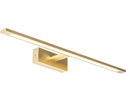 Design Wandlamp - Moderne Verlichting - Badkamer Verlichting - Dimbaar IP44 - 62 cm Langwerpig - Goudkleurig