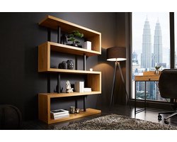 Design Wandmeubel Boekenkast 165 cm eiken look boekenkast met vijf planken gelamineerd houtmateriaal