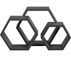 Design Wandplank - driedelige set - grijs - model 2