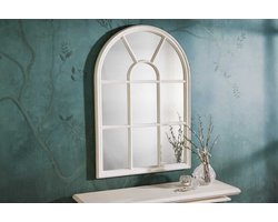 Design wandspiegel CASTILLO 100cm witte raamspiegel in landhuisstijl Shabby Chic - 43872