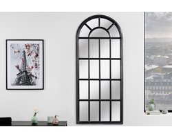 Design wandspiegel CASTILLO 140cm zwart raam in landelijke stijl - 43631