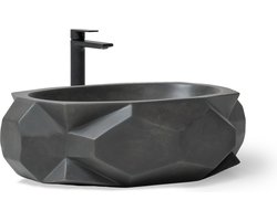 Design wastafel beton - donker grijs cement - stijlvolle wastafel voor de badkamer - traditioneel handgemaakt - premium kwaliteit - 50 x 37 x 16 cm