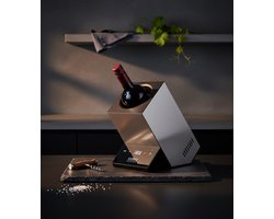 Design Wijnkoeler – Elektrische Wijnkoelkast voor 1 Fles – Temperatuurregelbaar 5–18°C – LED Display & Touch Bedieningspaneel – Luxe Roestvrijstalen Flessenkoeler – Industrialhome