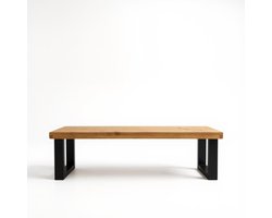 Design85 Tuinbank 140 cm Industrieel & Robuust Hout Zwart Staal U-frame