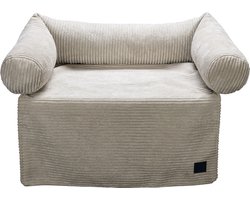 Designed by Lotte Bankkussen Ribbed - Hondenkussen - Licht Grijs - 70x50 cm