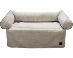 Designed by Lotte Bankkussen Ribbed - Hondenkussen - Licht Grijs - 90x55 cm